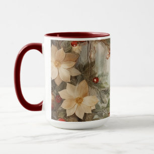 Christmas Irish Blessing   Pretty Winter Flowers Mug