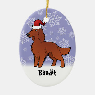 Christmas Irish / English / Gordon / R&W Setter Ceramic Ornament