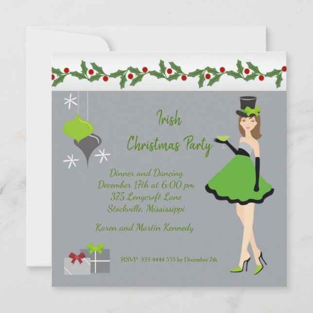 Christmas Irish Party Invitation (Front)