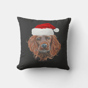 Christmas Irish Setter Classic T-Shirt Throw Pillow