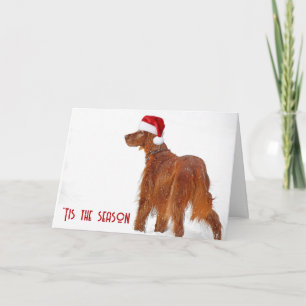 Christmas Irish Setter In Snow Card