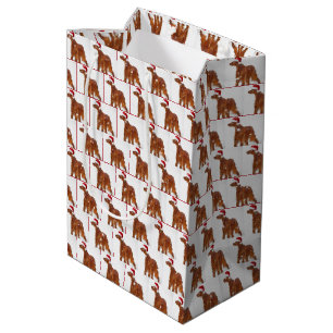 Christmas Irish Setter In Snowflake Medium Gift Bag
