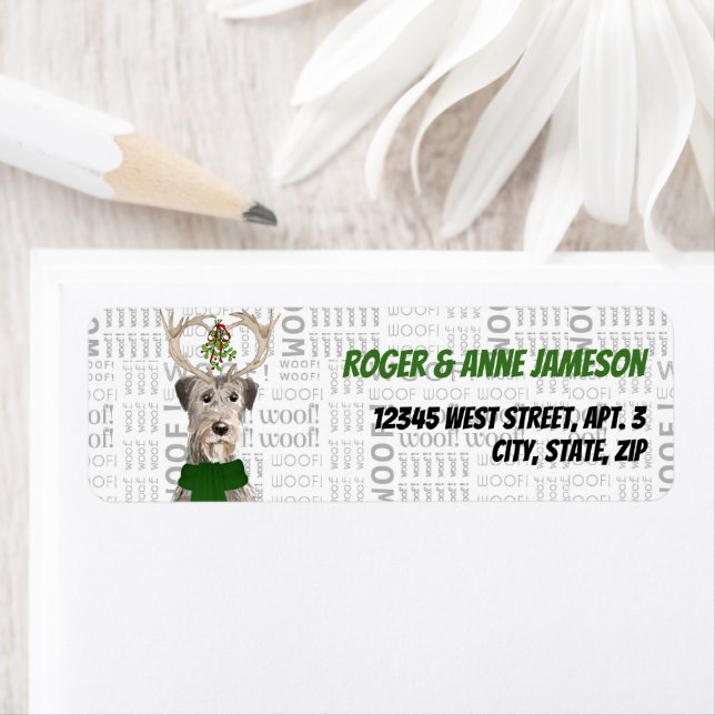 Christmas Irish Wolfhound Lover Adresse de retour (En situation)