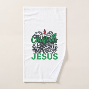 Christmas Is All About Jesus Design Hand Towel