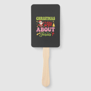 Christmas Is All About Jesus Retro Hand Fan