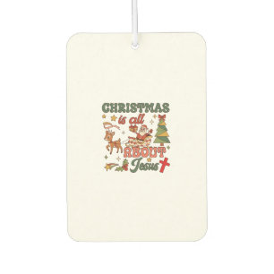 Christmas Is All About Jesus Santa Sleigh Reindeer Air Freshener
