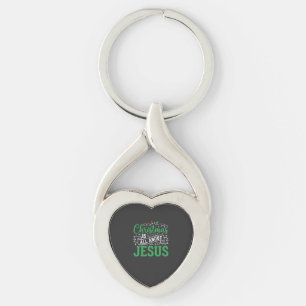 Christmas Is All About Jesus Typography Keychain
