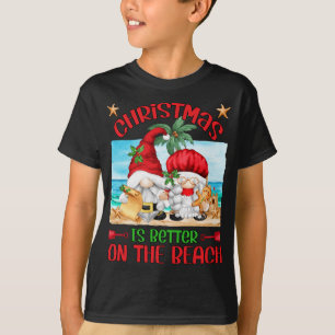 Christmas Is Better On The Beach With Funny Santa  T-Shirt