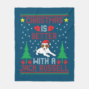 Christmas Is Better With A Jack Russell Terrier Ug Fleece Blanket