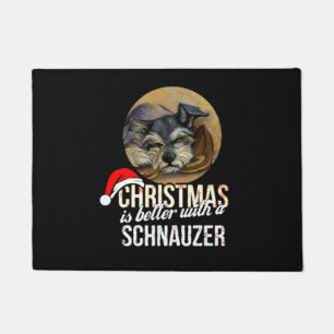 Christmas Is Better With  A Schnauzer Doormat