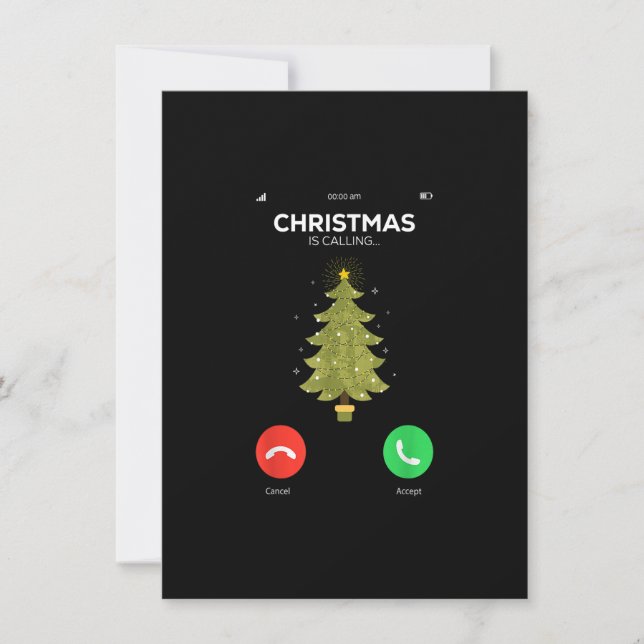Christmas Is Calling Christmas Pajama Funny X-Mas  Invitation (Front)