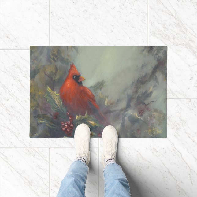 "Christmas Is Coming" Cardinal Doormat (Indoor)