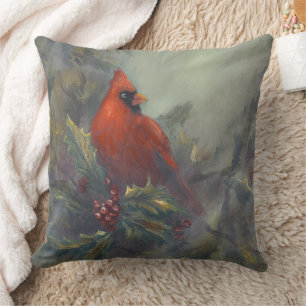 "Christmas Is Coming" Cardinal Throw Pillow