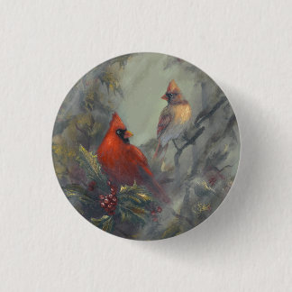"Christmas Is Coming" Cardinals 1 Inch Round Button