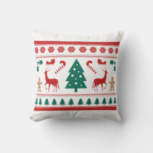 Christmas Is Coming, Christmas, Tree, Reindeer Throw Pillow