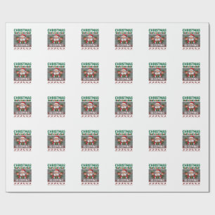 Christmas Is Coming Santa Claus Elves Reindeer Wrapping Paper