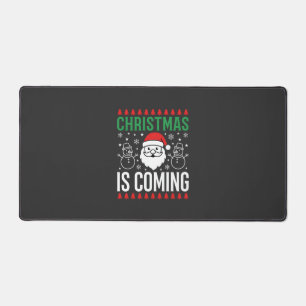 Christmas Is Coming Santa Snowman Desk Mat