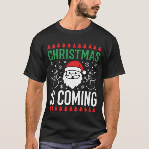 Christmas Is Coming Santa Snowman T-Shirt
