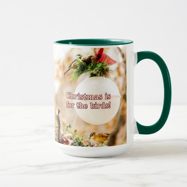Christmas is for the Birds coffee mug with Bigfoot (Right)