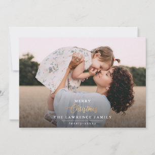 Christmas is Gold   Mint Modern full frame photo Holiday Card