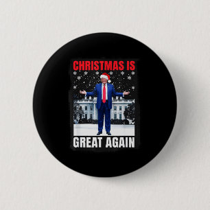 Christmas Is Great Again Funny Donald Trump Christ 2 Inch Round Button