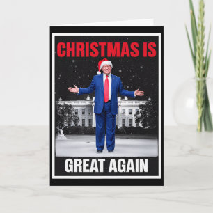 Christmas Is Great Again Xmas Pajamas Funny Trump  Card