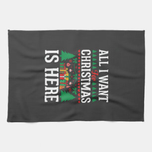 Christmas Is Here Holiday Tree Gift Kitchen Towel