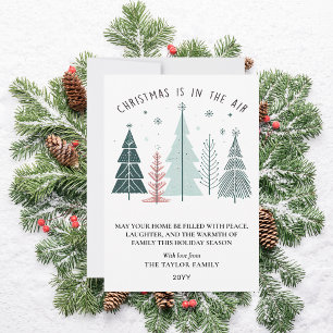 Christmas is in the Air Modern Boho Holiday Card