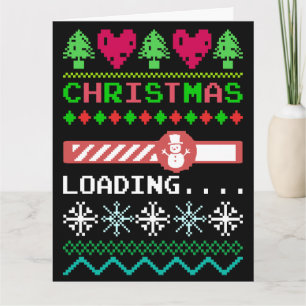Christmas Is Loading Funny Ugly Christmas Sweater Card