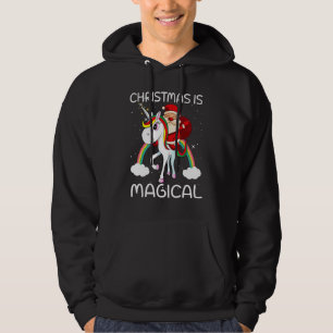 Christmas Is Magical Santa Claus Riding Unicorn 1 Hoodie