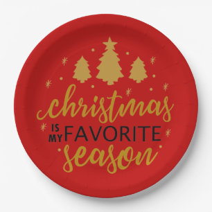 Christmas Is My Favourite Word Art Paper Plate