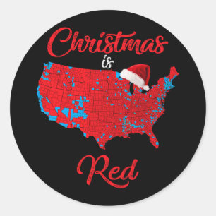 Christmas Is Red 2024 Electoral Map Trump Landslid Classic Round Sticker