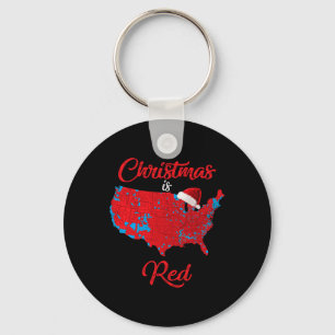 Christmas Is Red 2024 Electoral Map Trump Landslid Keychain