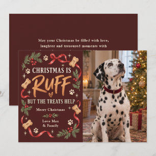 Christmas Is Ruff Funny Dog Photo Holiday Card