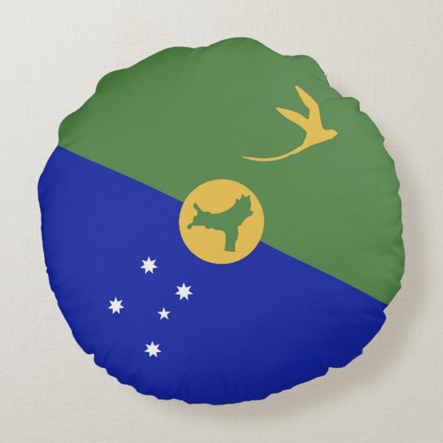 Christmas Island flag Round Pillow (Back)