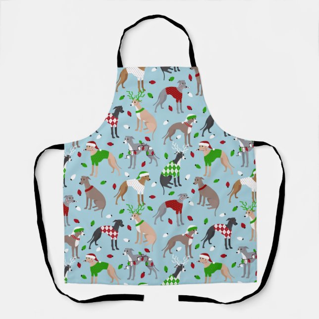 Christmas Italian Greyhound Dog Apron (Front)