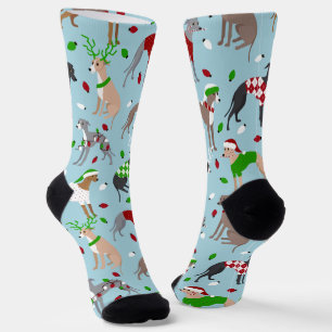 Christmas Italian Greyhound Dog Socks