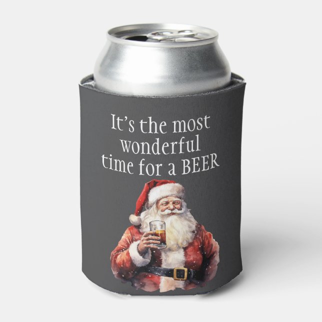 Christmas It's the most wonderful time for a beer Can Cooler (Can Front)