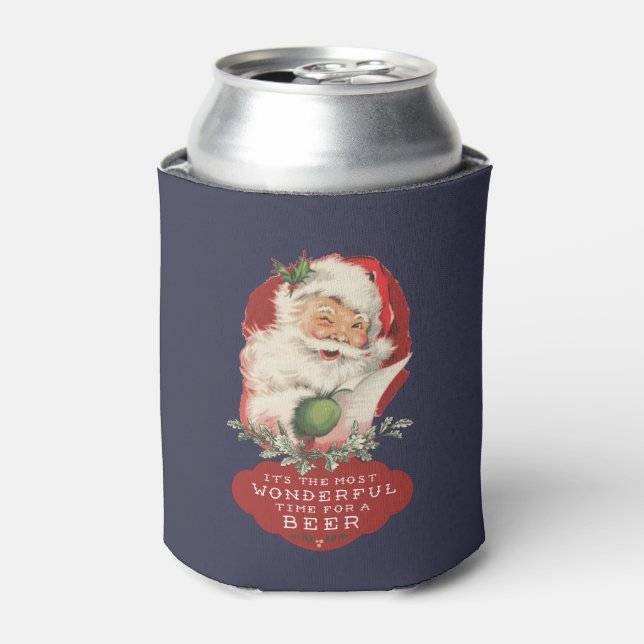 Christmas It's The Most Wonderful Time For a Beer Can Cooler (Can Front)