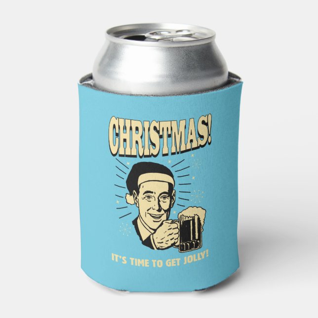 Christmas: It's Time To Get Jolly Can Cooler (Can Front)