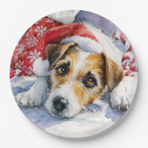 Christmas Jack Russell Paper Plate
