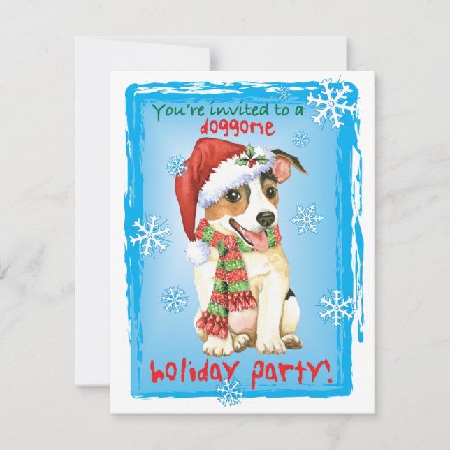 Christmas Jack Russell Terrier Invitation (Devant)