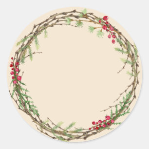 Christmas Jam Canning Rustic Homemade Ivory Classic Round Sticker
