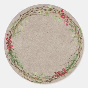 Christmas Jam Canning Rustic Homemade Kraft Paper Classic Round Sticker