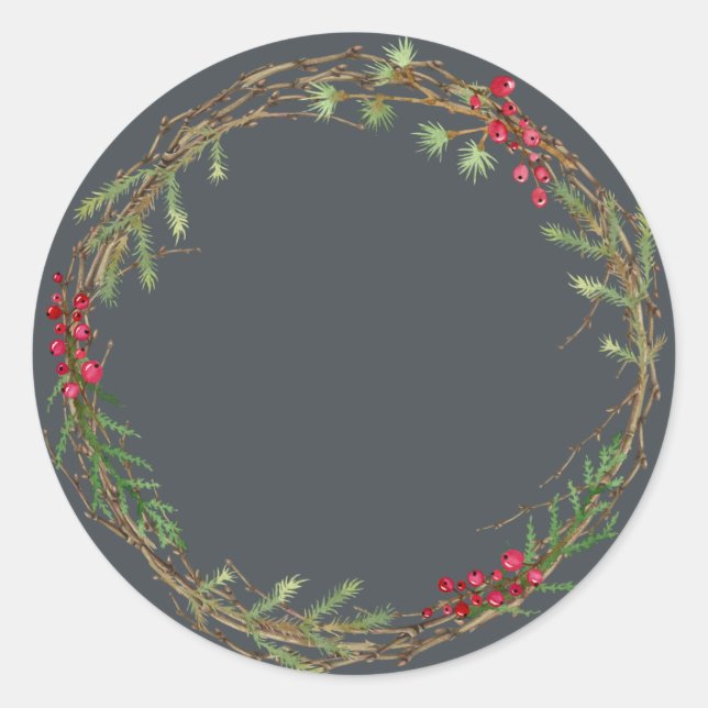 Christmas Jam Canning Rustic Homemade Mason Jar Classic Round Sticker (Front)