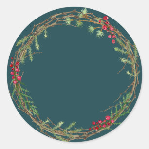 Christmas Jam Canning Rustic Homemade Mason Jar Classic Round Sticker