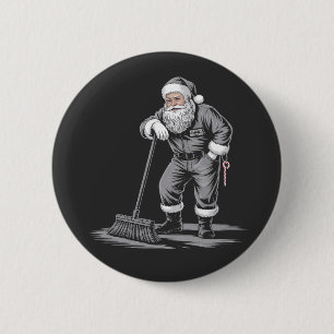 Christmas Janitor Santa Xmas Cleaning 2 Inch Round Button