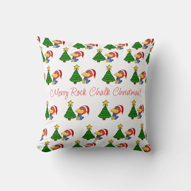 Christmas Jay Throw Pillow (Front)
