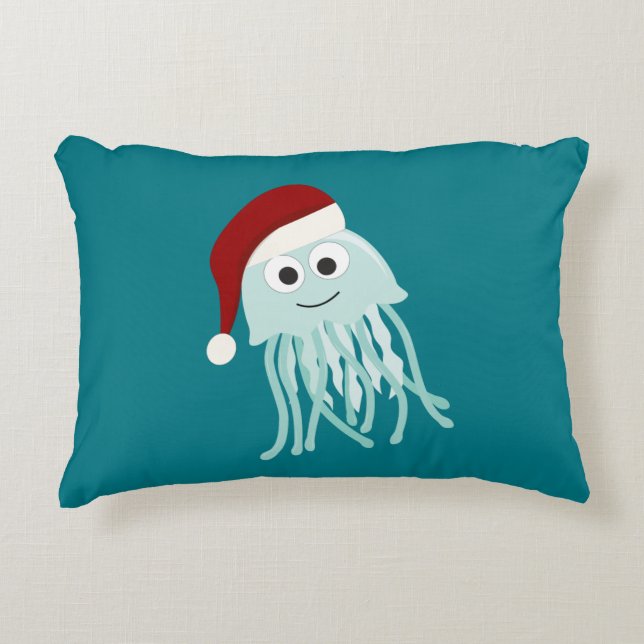 Christmas Jellyfish Accent Pillow (Front)