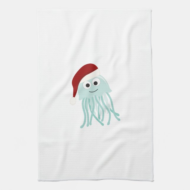 Christmas Jellyfish Kitchen Towel (Vertical)